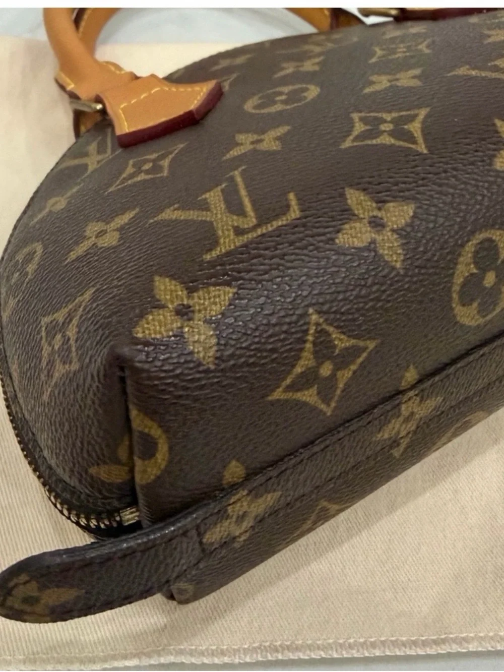 Louis Vuitton Brown Monogram Mini Alma with Tan Handles - Picture 2 of 6